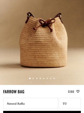 Sezane fArrow Natural Raffia Bucket Bag
